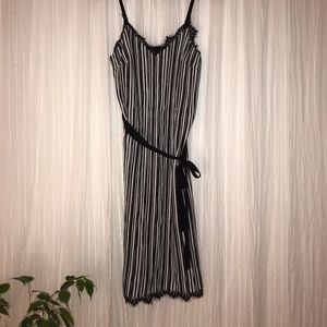 B&W Striped Midi Dress
